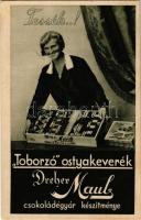 1935 Toborzó ostyakeverék. Dreher Mauls csokoládégyár reklámlapja / Hungarian chocolate wafer advertisement