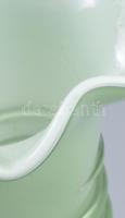 Murano kétrétegű váza, melegen rátekert száldíszítéssel, jelzés nélkül, hibátlan, m: 24,5 cm