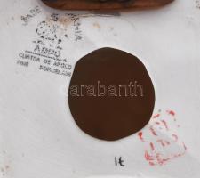 Öregúr macskával. Porcelán dísz, jelzett, hibátlan, m: 19,5 cm