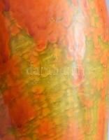 Mihály Béla: Csurgatott mázas váza. Jelzett, mázkopással, m: 34,5 cm