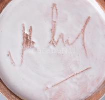 Mihály Béla: Csurgatott mázas váza. Jelzett, mázkopással, m: 34,5 cm