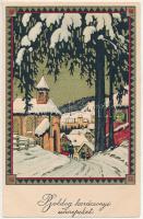 Boldog Karácsonyi ünnepeket! Dombornyomott / Christmas greeting. Erika Nr. 5069. Embossed litho