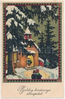 Boldog Karácsonyi ünnepeket! Dombornyomott / Christmas greeting. Erika Nr. 5067. Embossed litho