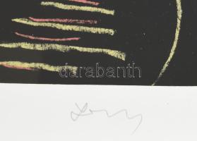 Lossonczy Tamás (1904-2009): Portré. Ofszet, papír, jelzett, üvegezett fakeretben, 30×20,5 cm