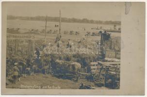 1918 Braila, Strohempfang am Kai Braila / folklore + Stabsabteilung K.u.K. Feld-Art. Reg. No. 160. (fl)