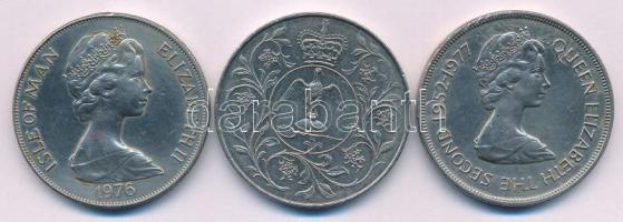 Man-sziget 1976. 1C Cu-Ni "A Lóvasút 100. évfordulója" + 1977. 25p Cu-Ni "II. Erzsébe...