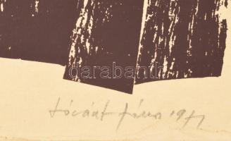 Lóránt János Demeter(1938-): Nyitott kapu, 1971. Szitanyomat, papír. Jelzett. Számozott (18/25). Kar...