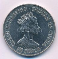 Tristan da Cunha 1987. 50p Cu-Ni "A királyi pári 40. házassági évfordulója" T:AU,XF ph.
T...