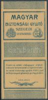 Pálfi Lipót és Veje szegedi gyufacímke 1895-1909, a Szegedi Gyufagyár 1895-1909 között működött Pálfi Lipót és Veje gőzüzemű gyufagyár néven