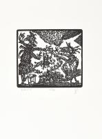 Banga Ferenc (1947-): Babits V. (Babits mappából). Linómetszet, papír, jelzett, számozott (46/99). 1...