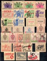 79 db gyufacímke az 1940-1950-es évekből, sok szocreállal