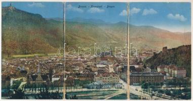 1917 Brassó, Kronstadt, Brasov; 3-részes kihajtható panorámalap. / 3-tiled folding panoramacard (r)