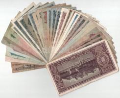 33db vegyes Pengő bankjegy, közte 1944. 1P-50P "A Vöröshadsereg Parancsnoksága" (9db) T:F,...