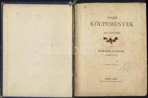 1867 Benedek Aladár (Náray Iván): Ujabb költemények egy kötetben a Khór és Wein könyvnyomda kiadásában, Pest, hiányzó gerinccel és korának megfelelő állapotban