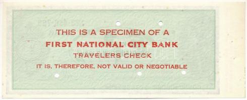 Amerikai Egyesült Államok DN 20$ "First National City Bank" "SPECIMEN" utazási c...