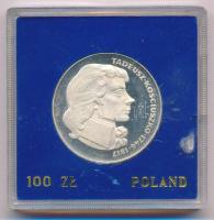 Lengyelország 1976. 100Zl Ag &quot;Pulaski Kázmér&quot; műanyag tokban T:PP fo. Poland 1976. 100 Zlotych Ag &quot;Casimir Pulaski&quot; in plastic case C:PP spotted Krause Y#84