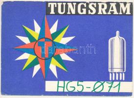 Tungsram reklám QSL rádióamatőr lapon / Hungarian light bulb advertisement on QSL radio amateur postcard (EB)