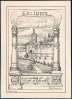 Wiedmann, Max (-): Ex libris Wilhelm Krähmer. Litográfia, papír, jelzett a metszeten, 14x9,5 cm