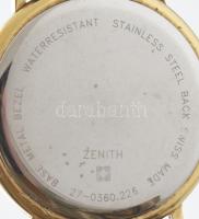 Zenith Cosmopolitan női karóra. Kvarc szerkezet, Svájc, 20. sz. második fele, aranyozott acél óratok...