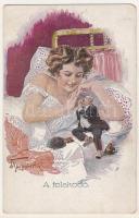 11 db RÉGI motívum képeslap vegyes minőségben hölgyekről / 11 pre-1945 motive postcards in mixed qua...