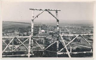 1938 Miskolc, látkép, zsinagóga. Özv. Janovitz Adolfné és Erzsébet kiadása (EK)