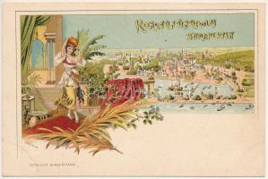 Budapest XI. Lágymányos, Konstantinápoly mulató negyed. Kiadja Bettelheim Miksa, Art Nouveau, floral litho s: Gerster K.