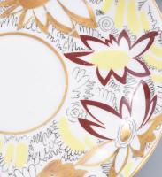 Lomonosov virágmintás teás készlet. Jelzett, kézzel festett, teljes, kopással