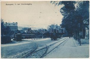 Budapest II. Moszkva tér (Széll Kálmán tér), Hurokvágány, villamosok. Szirmai Dohánytőzsde kiadása (fl)