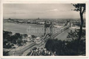 1940 Budapest, Kilátás a Szent Gellért hegyről, Erzsébet híd (Rb)