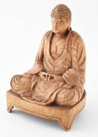 Kamakura Buddha. Japán, cca 1900, faragott fa, m: 19,5 cm