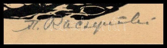 Stanislaw Raczynski (1890-1955): Krakkó (Kraków), 2 db linómetszet, papír, jelzett, 22x16 cm (lapmér...