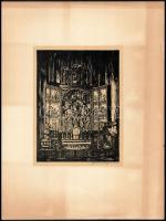 Stanislaw Raczynski (1890-1955): Krakkó (Kraków), 2 db linómetszet, papír, jelzett, 22x16 cm (lapmér...