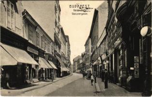 1909 Budapest V. Váci utca, Obermeier J., Seefehlner, Oberbauer A. üzlete, sorsjáték, "Emeleti üzlethelyiségek kiadók" tábla (EK)