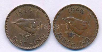 Nagy-Britannia 1944. 1f bronz "VI. György" + 1946. 1f bronz "VI. György" T:AU,XF...
