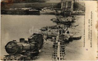 Campagne de 1914. Mary-Sur-Marne, Apres la catastrophe / WWI blown-up bridge and trainwreck after the German attack (fl)