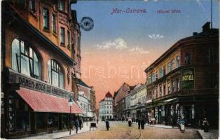 Ostrava, Moravská Ostrava, Mährisch Ostrau; Hlavní trida / street view, hotel, shops (EB)