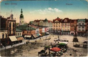 1917 Ostrava, Moravská Ostrava, Mährisch Ostrau; Ringplatz / square, market, shops (EK)