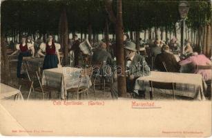 1904 Mariánské Lázne, Marienbad; Café Egerländer (Garten) / café, garden with guests and waitresses (EB)