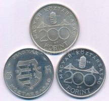 Vegyes: 1947. 5Ft Ag "Kossuth" + 1993. 200Ft Ag "MNB" + 1994. 200Ft Ag "Deá...