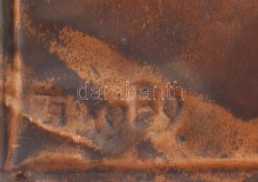 Bika. Bronzlemez kép, fa lapra erősítve, jelzett, 16,5x23 cm