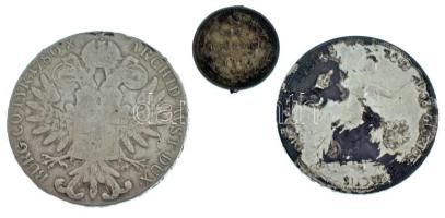 Több darabos, rossz állapotú, hiányos, fülnyomos, foltos stb. ezüstérme tétel, közte Ausztria 1908. ...