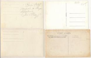 4 db RÉGI fotó képeslap: lovak és gyerekek / 4 pre-1945 photo postcards: horses and children