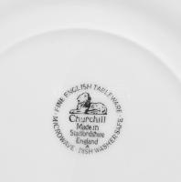 3 darab angol dísztányér, kanadai, holland és japán mintákkal, Staffordshire, Churchill. Egyik tálon...