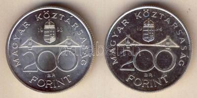 1993-94. 200Ft Ag "MNB" + "Deák" T:BU,2
