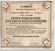 1946. Budapest "Dreher-Haggenmacher Első Magyar Részvényserfőződe" részvényelismervény ide...