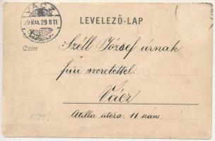 1899 (Vorläufer) Budapest IX. I. Ferenc József M. kir. honvéd gyalogsági laktanya, főbejárat, teljes...