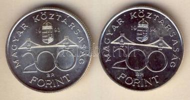 1993-94. 200Ft Ag "MNB" + "Deák" T:BU,2