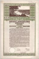 1916. Budapest "A Magyar Korona Országai 5 1/2%-kal Kamatozó Törlesztéses Kölcsön" 2000K-ról szelvényutalvánnyal és szárazpecséttel + 1916. "Budapest Székesfőváros" kötelezvénye 1000K-ról magyar és német nyelven, szelvényekkel és szárazpecséttel T:F,XF