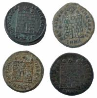 Római Birodalom / I. vagy II. Constantinus ~320-340. Follis bronz (4db: Siscia, Thesszaloniki, Herac...