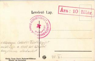 Budapest X. Kőbánya, A Kőbányai Önkéntes Tűzoltó Egylet emléklapja az 1908. évi Tűzoltó Kongresszus ...